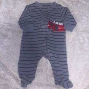 (2 for $10) Carter’s blue fire truck footie/ sleeper